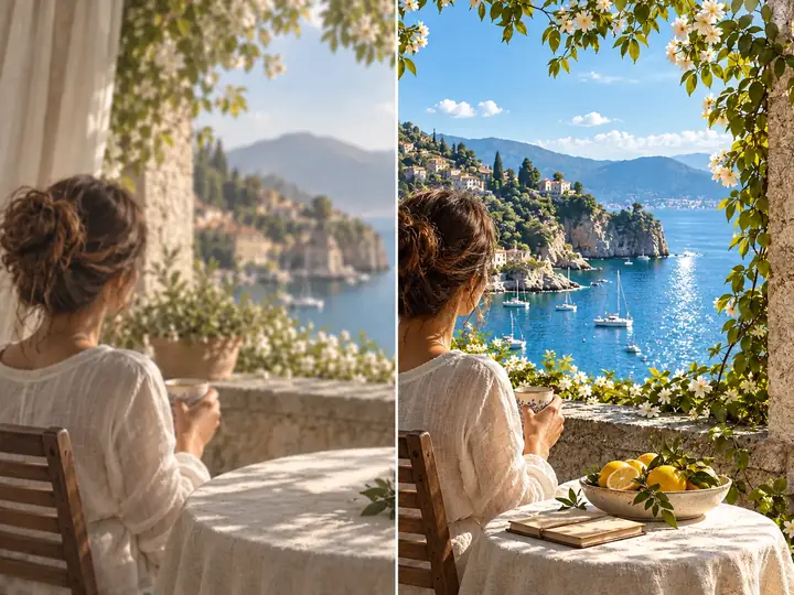 Un portrait créatif en cours d’ajustement dans un exemple de retouche photo
