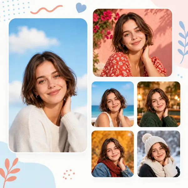 Un portrait présenté avec plusieurs variantes d’image différentes